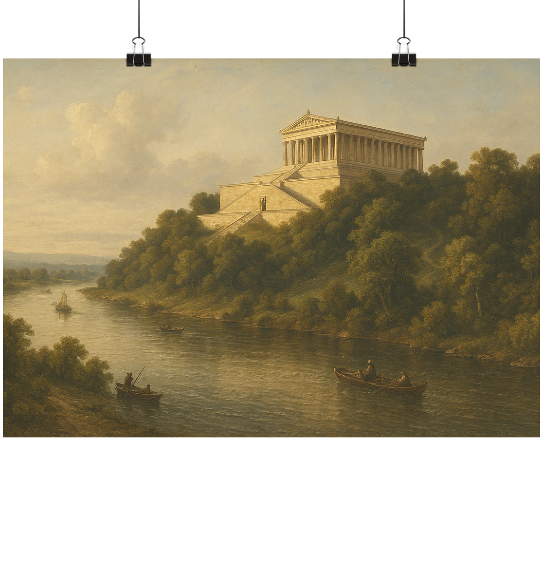 Walhalla in Regensburg  - Poster Din A3 (quer)
