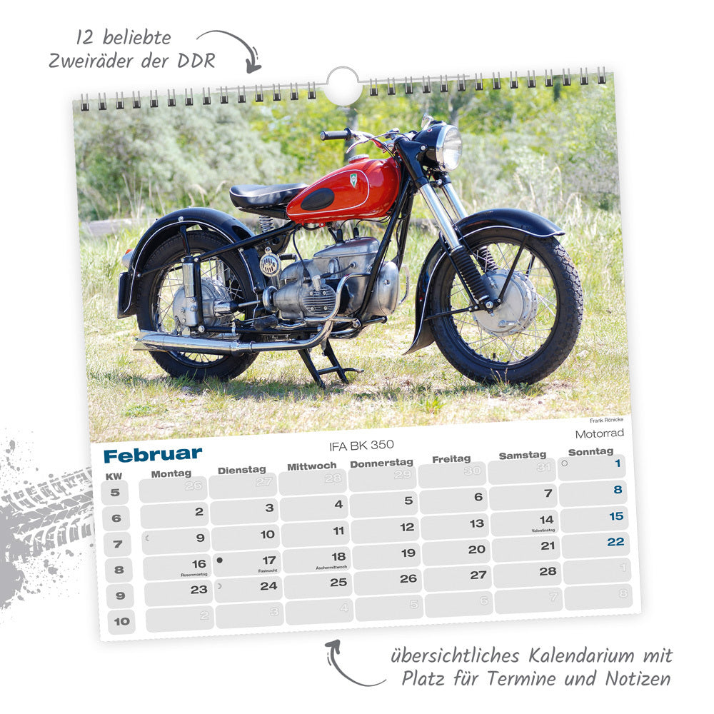 Kalender Trötsch Technikkalender DDR-Zweiräder 2026.